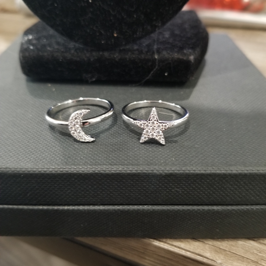 Moon And Stars Diamond Ring Set